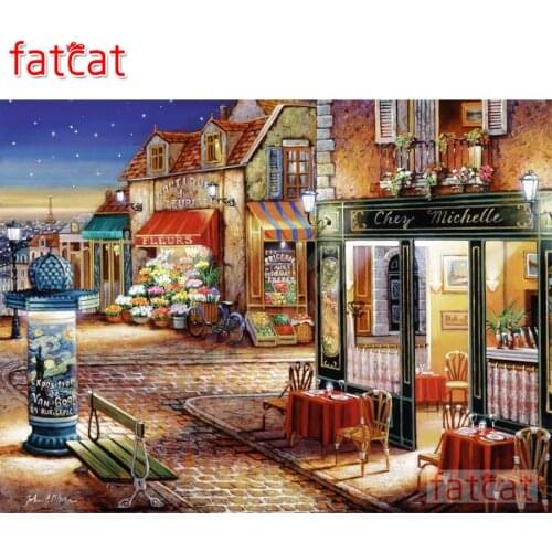 FATCAT restaurant Diamond Painting Full Square Round Drill Diy 5D Diamond Embroidery Mosaic Needlework home decoration AE1833