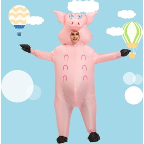 Anime Halloween Party Cosplay Costume Pink Pig Inflatable Costumes Purim Carnival Adult Clothes Suit Blow Up Dress Up