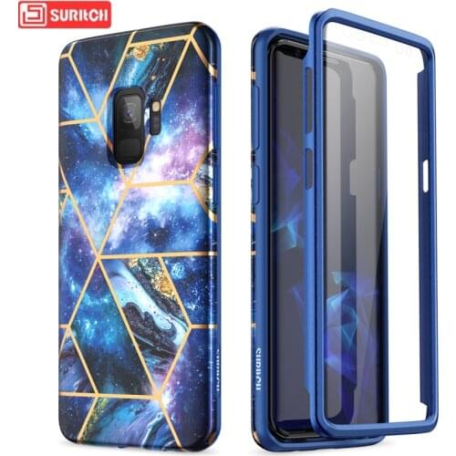 Case For Samsung Galaxy S10 Plus Cover For Samsung S9 Note10 Plus case Bumper Built-in Screen Protector Soft TPU Case Stars Blue