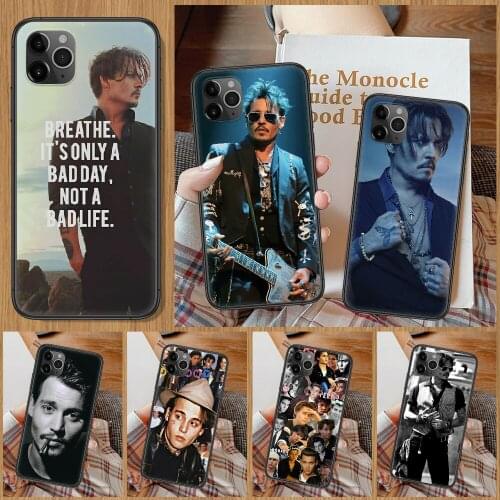 Johnny Depp Phone Case For iphone 5 5S SE 2 6 6S 7 8 11 12 Mini Plus X XS XR Pro Max black 3D bumper soft hoesjes pretty prime