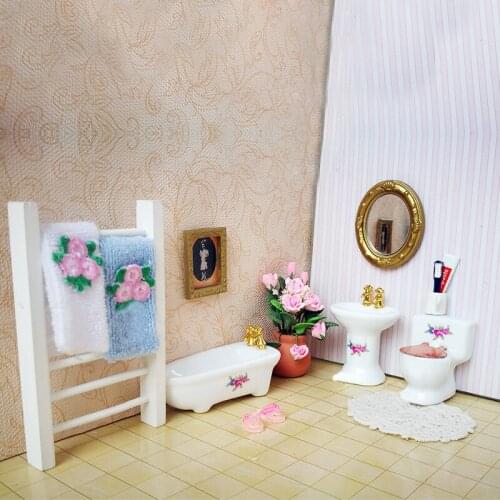 G07-X346 children baby gift Toy 1:12 Dollhouse mini Furniture Miniature rement washiong romm kits 3pcs/set