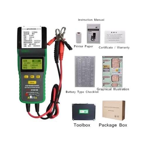 DY2015B New Released With Printer Electric Vehicle Battery Tester Capacity 12V60A Battery Meter Discharge Fork