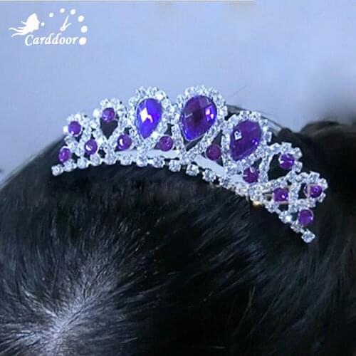 Carddoor Princess Crown for Girls Hair Combs Party Bridal Crown Tiara Diadem Crystal Floral Wedding Hair Accessories Jewelry