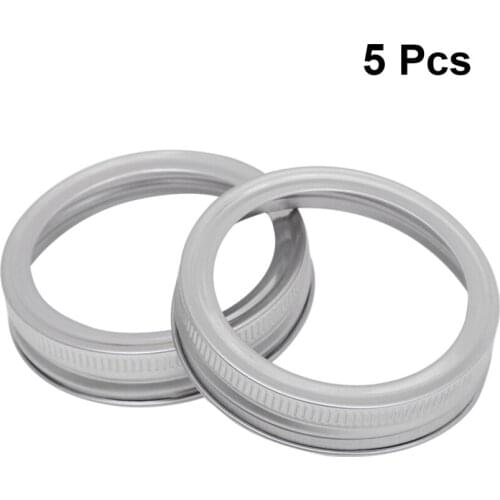 5PCS Regular Mouth Mason Jar Lids Bands Whorl Leak Proof Mason Canning Jar Caps Replacement Jar Lid Tops Rings for Glass Jar
