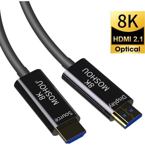 MOSHOU 8K HDMI 2.1 Optical Fiber Cable eARC HDR 8K@60Hz 4K@120Hz Soft TPU Cover Cable for Xbox PS5 Samsung QLED TV RTX3080 3090