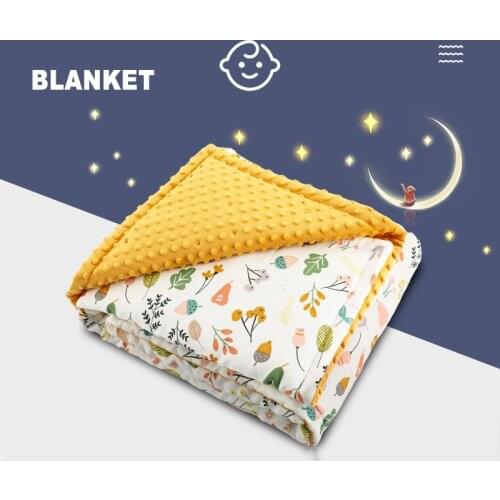 Soft Breathable Cotton Plush Bean Velvet Blanket Peas Kids Travel Quilt Bedding Comforter Decorative Baby Sheet Blanket Cover