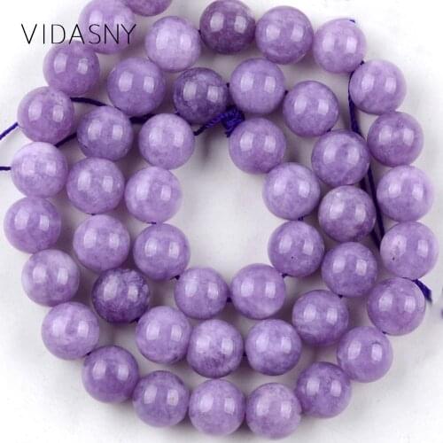 Natural Lilac Stone Purple Gem Round Beads For Jewelry Making 6/8/10/12mm Spacer Loose Beads Diy Bracelet Accessories 15'Strand