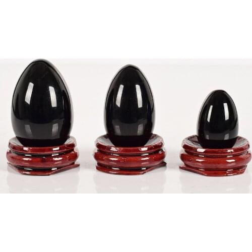 Undrilled natural black obsidian Yoni Egg Pelvic Kegel Exercise Jade Egg Tightening Vaginal Muscle crystal ball massage stone