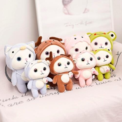 25/35cm Kawaii Dress up Cat Plush Toys Stuffed Cute Cat Doll Lovely Animal Pillow Soft Cartoon Cushion Kid Girls Christmas Gift