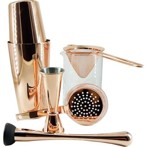 Premium 6 Piece Bar Set Boston Cocktail Shaker Bartending Set Mixing Set Including Mixing Glass Bar Tools