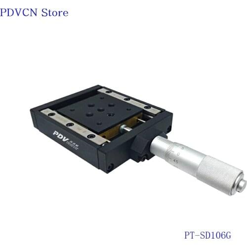 PT-SD106G X Axis Manual Linear Stage, Manual Displacement Station, Optical Sliding Table, Manual Platform, 25mm Travel