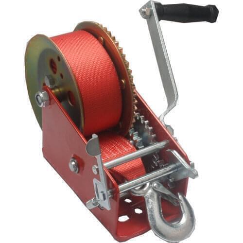 New 3000 pound hand winch manual winch spray-moulded red coloured galvanized Nylon rope winch