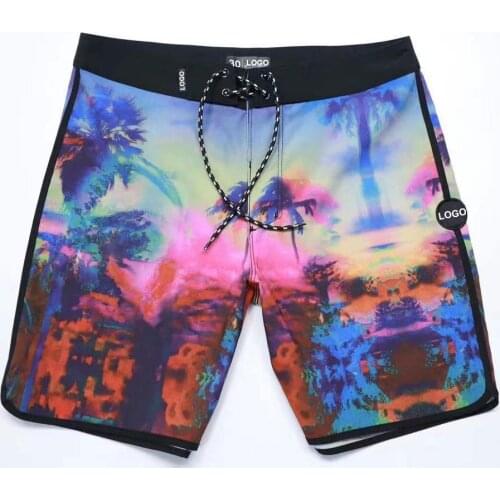 New Spandex Quick Dry Bermuda Print Mens Phantom Beach Shorts Surf Swim Fitness Trunks Swimwear Elastic Breathable Board Shorts