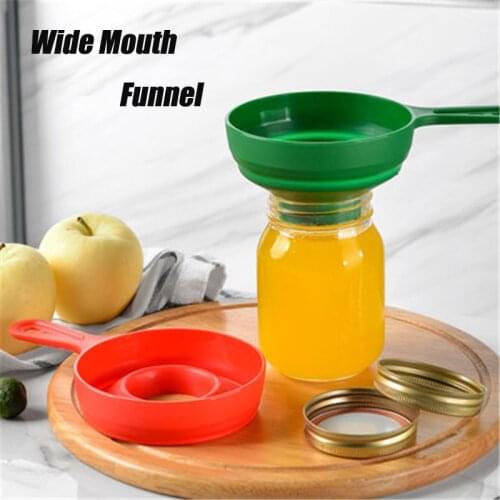 Silicone Collapsible Funnel Foldable Jar Funnel For Wide Mouth Regular Jars Food Grade Jam Spice Package Kitchen Tools For Jars