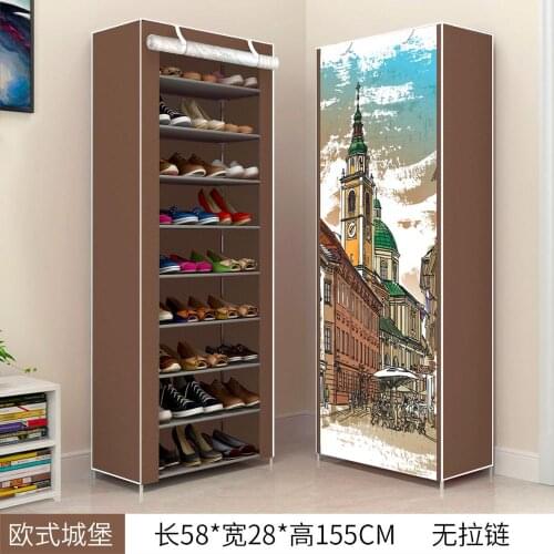 Shoe Rack Shoe Tower Organizer Cabinet Entryway Stackable Storage Shelf Unit with 4-Tier Durable Shoemaker