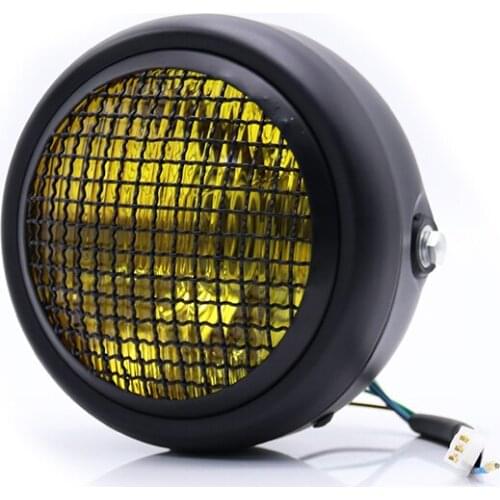 Universal LED Headlight 5.75'' Motorcycle Grill Mesh Front Headlight For Harley Honda Yamaha Suzuki Kawasaki Bobber Cafe Racer