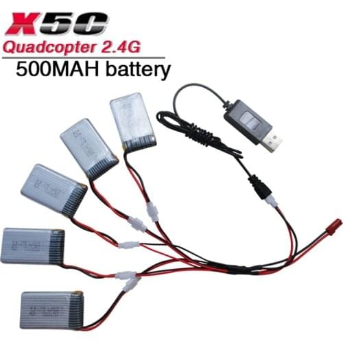 X5C X5SC X5SW X5C-1 rc quadcopter spare parts set x5c Li-po battery 3.7V 500mah 20C with/without USB cable charger