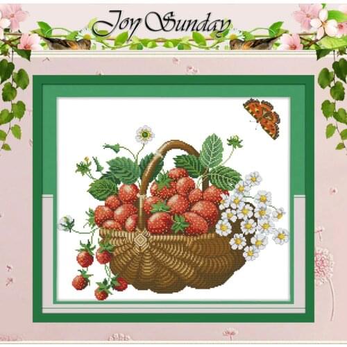Tempting Strawberry Patterns Counted Cross Stitch 11CT 14CT Cross Stitch Sets Wholesale Cross-stitch Kits Embroidery Needlework