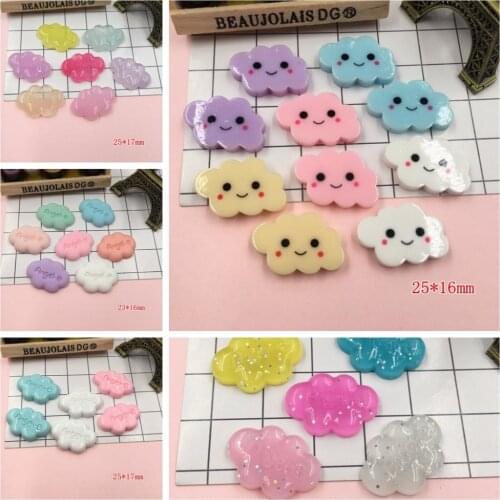 Resin Cute Kawaii Hot Selling Miniature Cloud, Resin Flat back Cabochons for Hair Bow Center, Scrapbooking, DIY