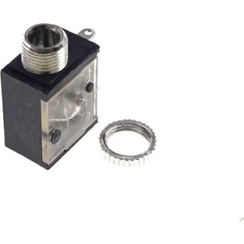 100p Screw 3.5 mm Phone Jack 3 contact 2 Conductor Mono Audio Jack 2 poles 3.5 mm Plug 90 Angled Through Holes PCB Transparent