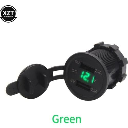 Car Dual USB Charger 4.2A Motorcycle Cigarette Lighter Digital Display Voltmeter Waterproof Motorcycle Mobile Phone Charger