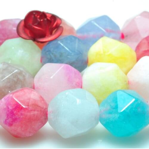 Rainbow Jade Star Cut Faceted Nugget Loose Beads Wholesale Gemstone Semi Precious Stone Bracelet Necklace Diy Jewelry Making