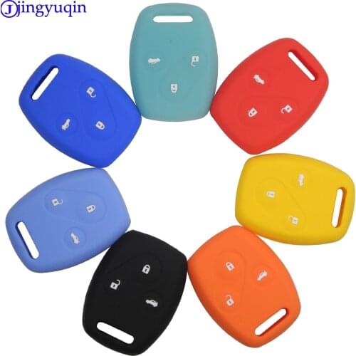 Jingyuqin 3B Remote Silicone Key Case Car Styling Cover For Honda Accord CR-V CRV Civic Pilot Fit Freed StepWGN