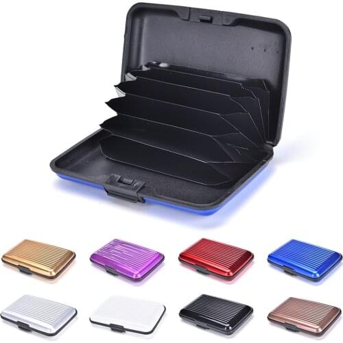 8 Color Travel Card Wallet Aluminum Business Case Shiny Metal Cardholder Box hot saleMen Women Waterproof Credit Card ID Holder