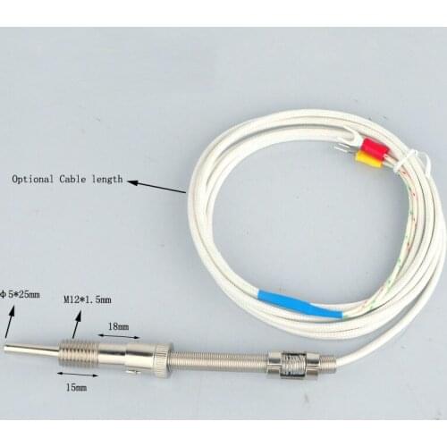 K Type Thermocouple Sensor 2m 3m 4m 5m cable temperature probe sensor 0-400 degree with Compression Spring
