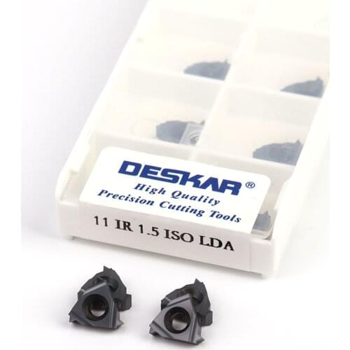 DESKAR 11ER / 11IR 0.5 ISO LDA 0.75 / 1.0 / 1.25 / 1.5 / 1.75 / 2. / 2.5 / 3.0 CNC lathe thread turning tool carbide insert