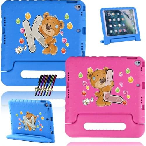 For Apple IPad Air / Air 2 / IPad Air 3 10.5 Dust-proof Cute Bear Letter Childrens Flat Protective Cover + Free Stylus