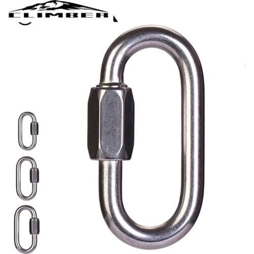 Brand High quality Professional Safety Master Lock Stainless Steel O-Shape Screw Gates Buckle Lock Carabiner Rock Climbing