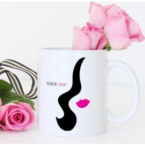 Personalized Women 'S Silhouette Design White Mug Cup-5