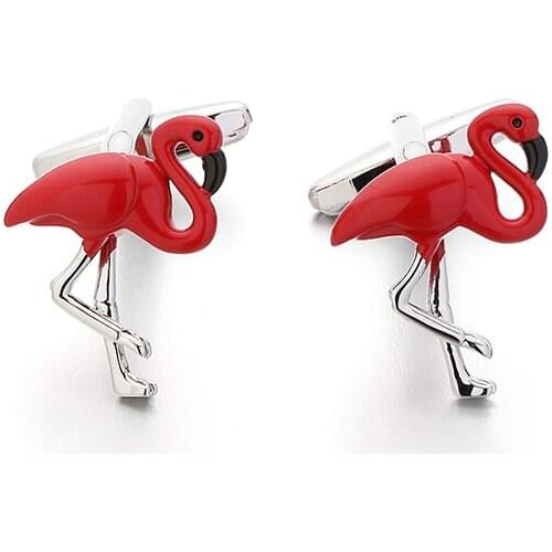 KFLK Animal Red Flamingo High Quality Cufflinks for Mens cuff links Custom Button Shirt Wedding Gifts Custom guests