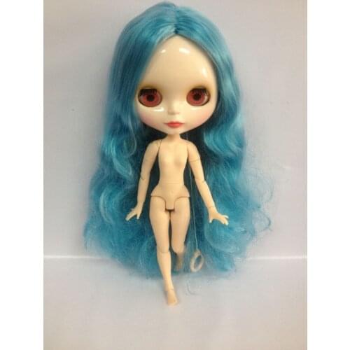 Blue Hair joint body Nude Doll Factory doll Suitable For DIY Toy For Girls smallest breast