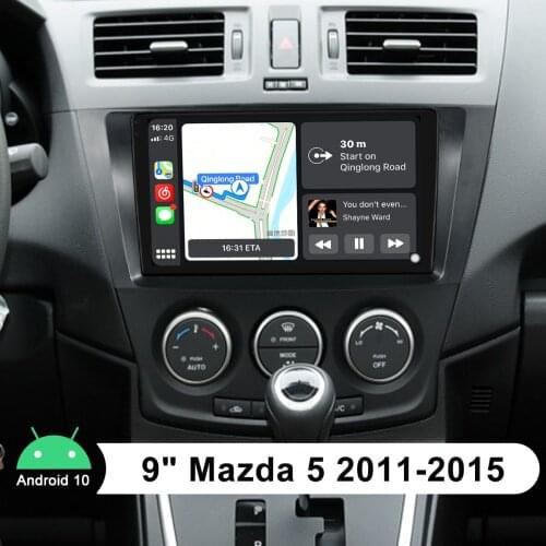 Radio 1din Android 10 Head Unit Central Multimedia Player 9 Inch Car Stereo 4G For Mazda 5 2011-2015 With Android Auto & CarPlay