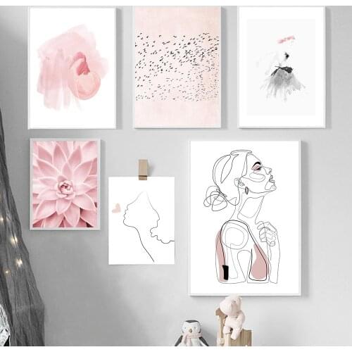 Minimal Woman Face Line Art Painting Modern Minimalist Line Art Poster Female Figure Canvas Prints Scandinavian Art Decoration