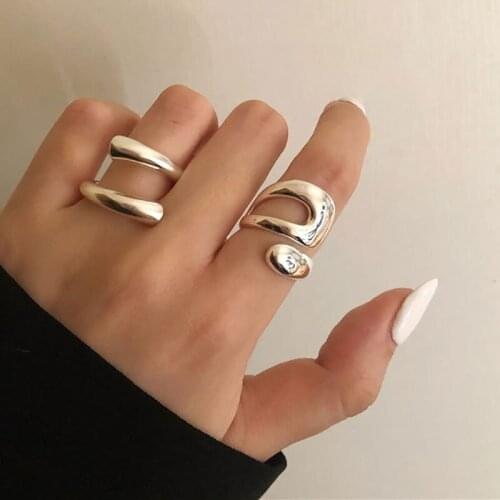 Minimalist Trendy Rings for Women Fashion Creative Hollow Irregular Geometric Birthday Party Jewelry Gifts Fashion Jewelry Gift