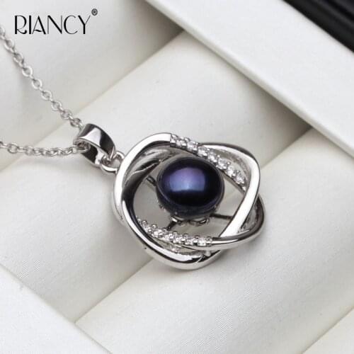 Fashion black Natural Freshwater Pearl Pendants Promotional Fine For Women wedding gift