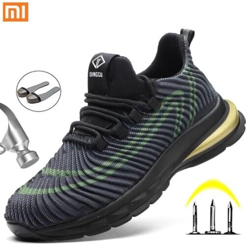 Xiaomi Mens Work Safety Shoes Anti-Smashing Steel Toe Cap Work Boots Construction Work Shoes Men Indestructible Shoes