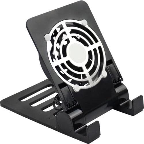 USB Desk Phone Fan Quiet Cooling Pad Radiator with Foldable Stand Holder for iPhone iPad Tablets Laptops JR Deals