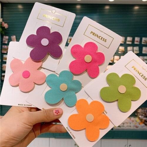 New Korean Children Cute Beautiful Colorful Big Flower BB Clip for Sweet Girl Princess Fashion Hairpins Hair Accessories