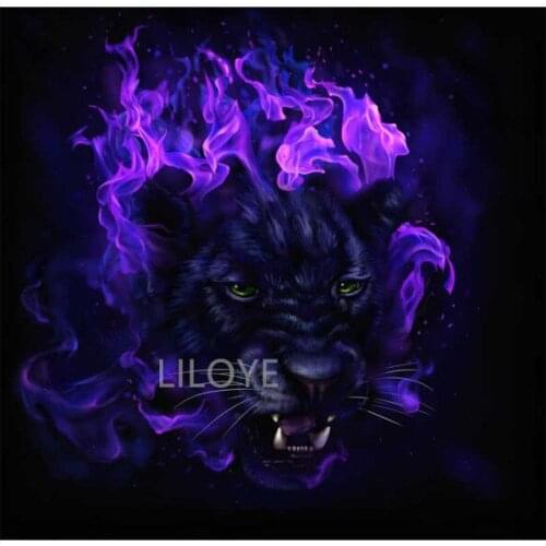 New 5D Diy Diamond Painting Cross Stitch Full Square/Round Diamond Embroidery Watercolor Black panther picture Home Decor FG1221