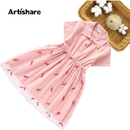 Dresses For Girls Mesh Girls Dress Kids Floral Pattern Children Party Dress Summer Childrens Costumes For Girls