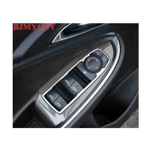 BJMYCYY Car Door armrest control panel frame lifting window key decoration decoration 4pcs for Chevrolet malibu XL 2016 17 18