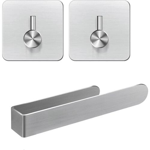 Towel Bar Without Drilling Towel Bar Self Adhesive Bath Towel Holder For Bathroom Kitchen, 304 Brushed Stainless Steel
