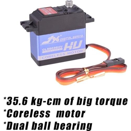 JX Servo CLS6036HV 35.6KG High Torque Aluminium Shell Metal Gear Coreless Digital Servo For RC Helicopter Airplane Parts