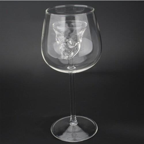 Skull Shot Glasses Double Wall Glass Cup, Wine Glasses for man,Cool Beer Cup for Wine Cocktail Vodka,Coffee Mug, Heat-re