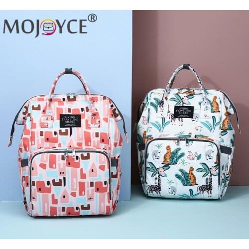 Daily Women Animal Printing Mummy Bag Large Waterproof Dirt-Repellent Diaper Stroller Bag Multifunctional Mummy Bag