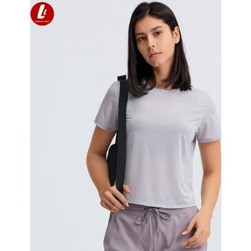 Ultralight O-neck Sport Fitness Training Short-sleeve Shirts Women Sweat Proof Workout Exercise Gym T-shirts Crop Tops